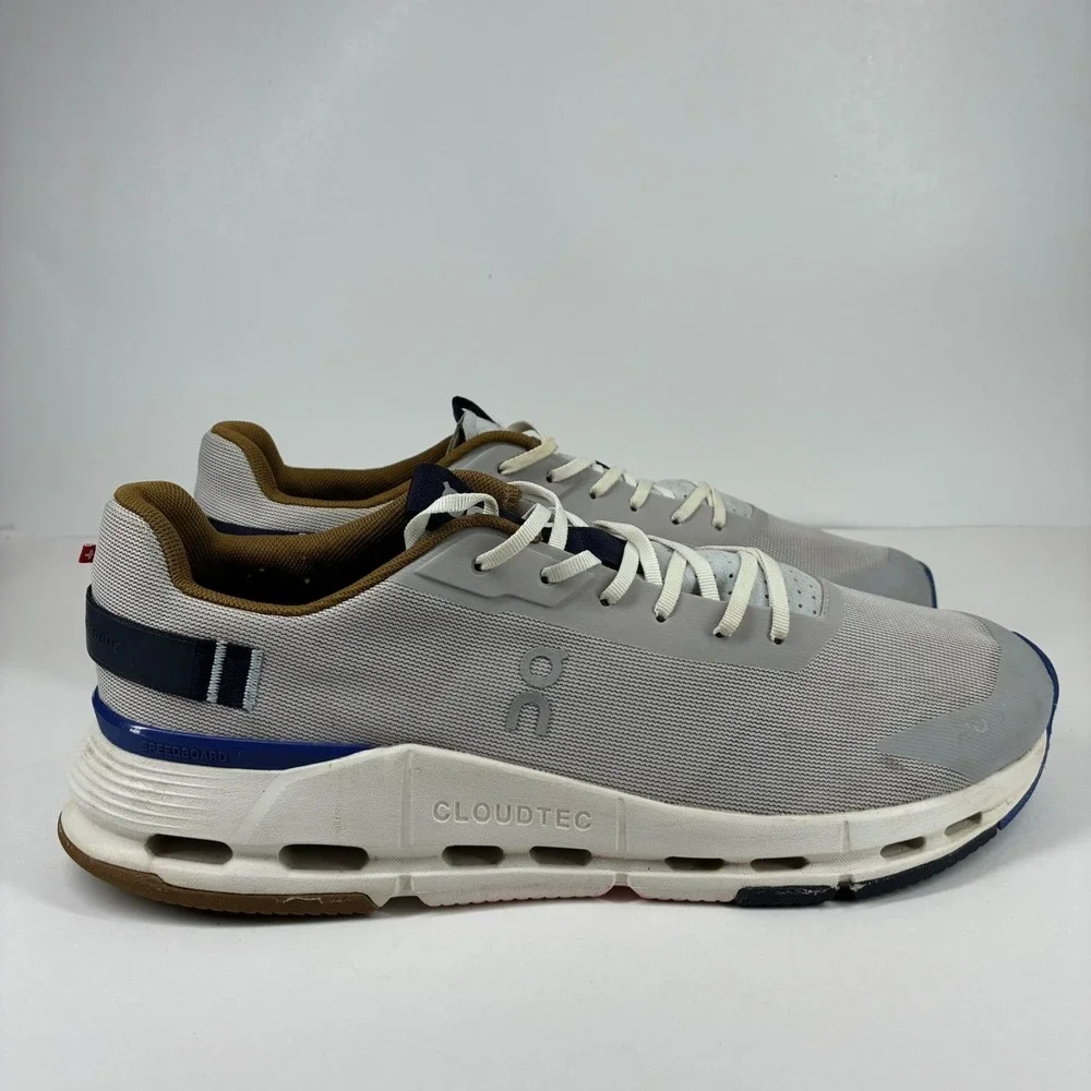 On Cloudnova Form 2 Men's US 12 Silver Heather Gray Mesh Walking Shoes Sneakers